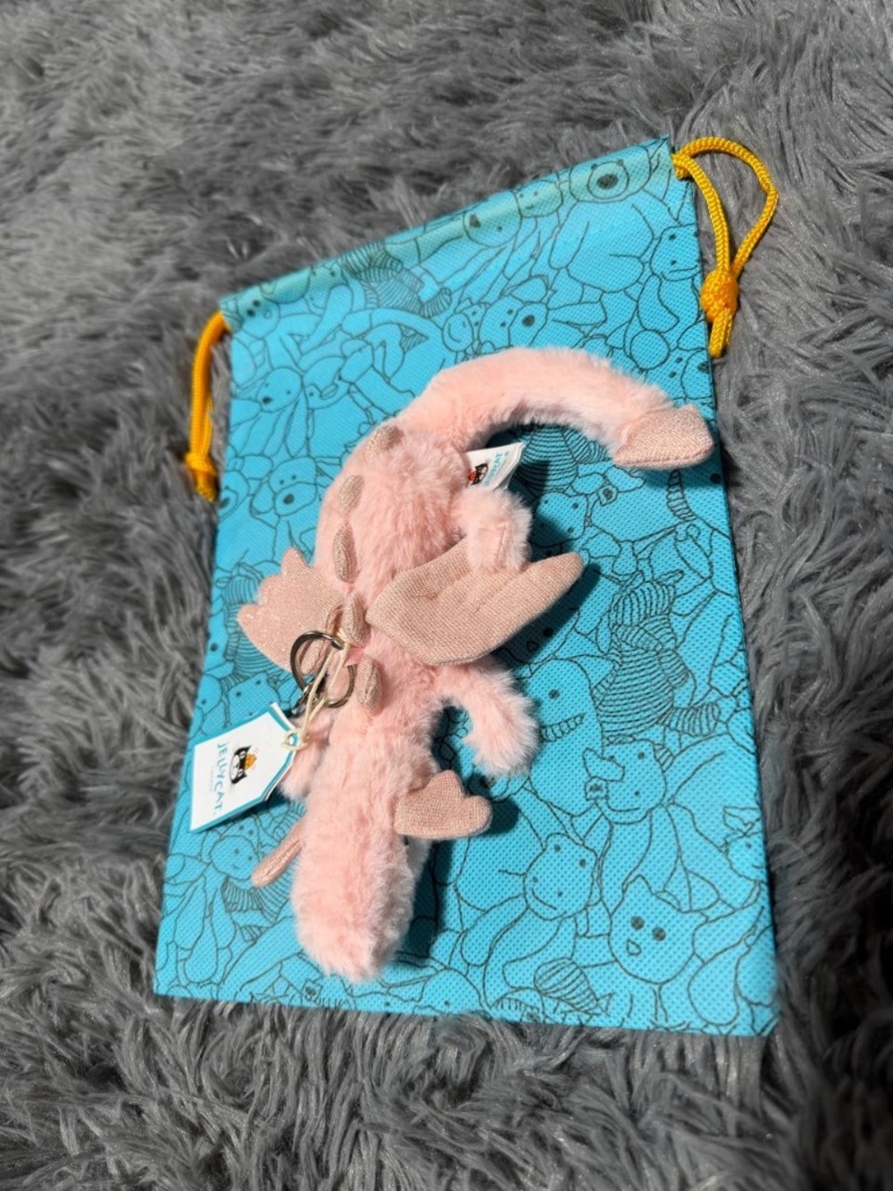 Jellycat Rose Dragon Bag Charm